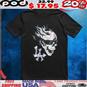 LOS ANGELES VILLAINS Dodgers Skull baseball shirt