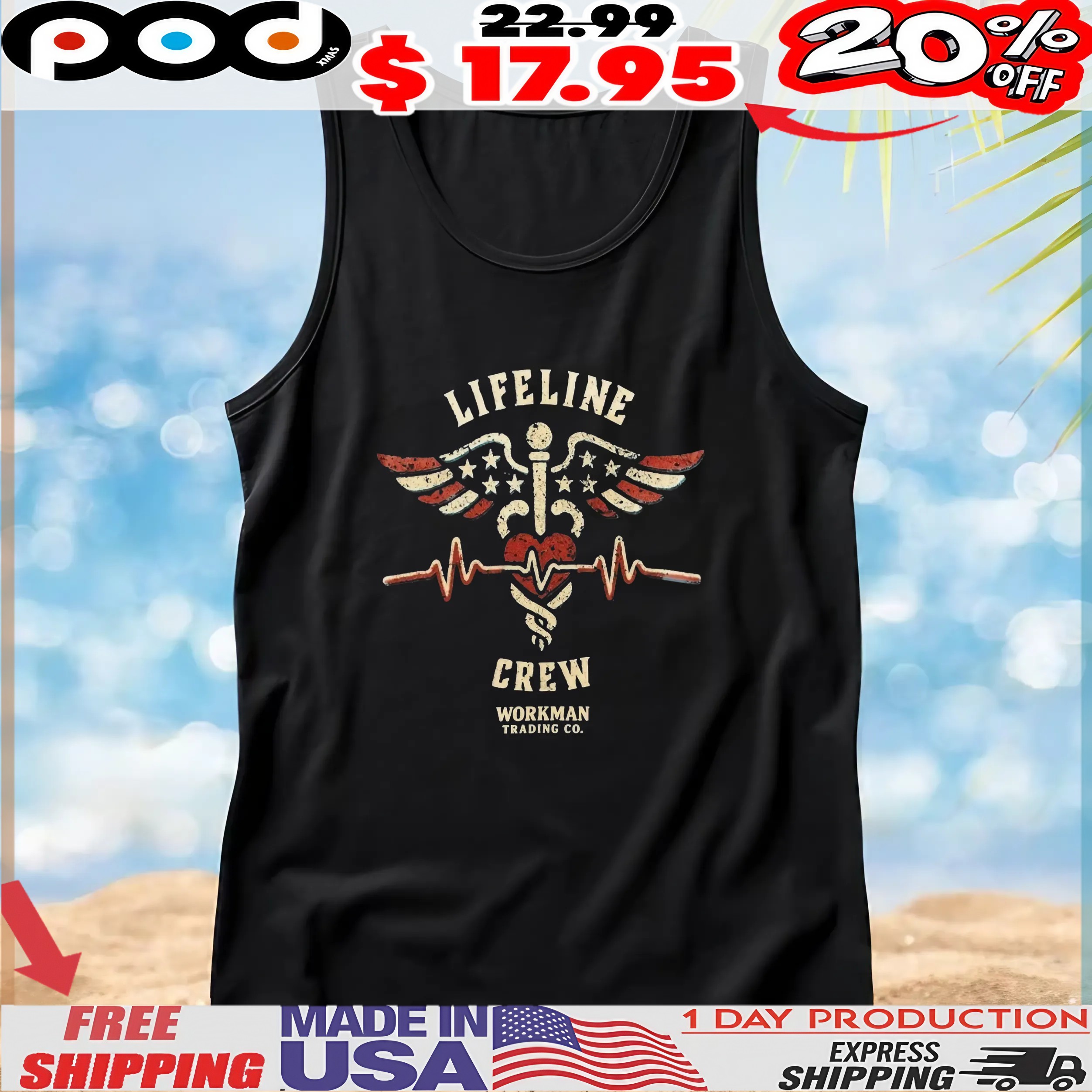 Lifeline Crew Workman Trading Co Vintage T shirt Lifeline Crew Workman Trading Co Vintage T shirt