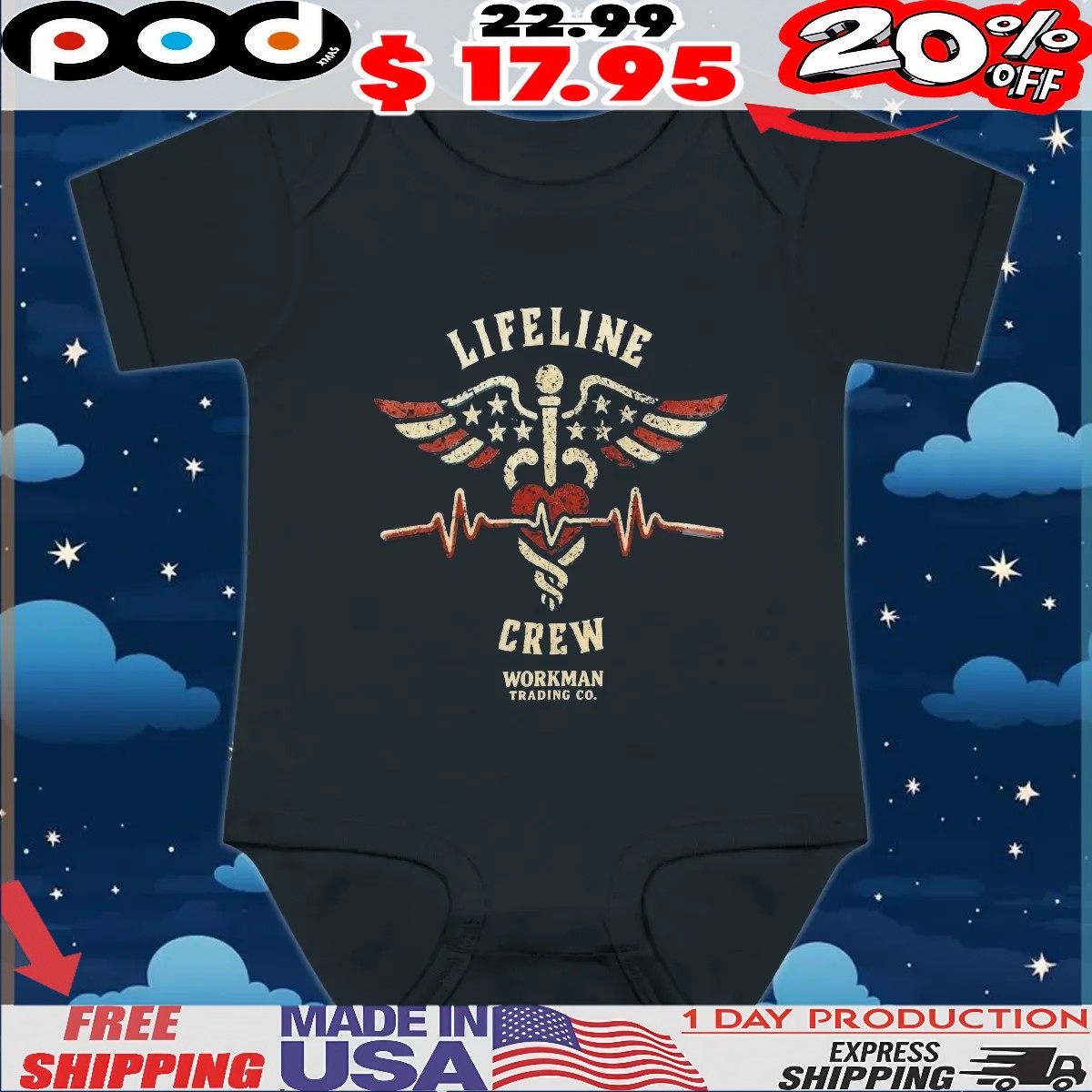 Lifeline Crew Workman Trading Co Vintage T shirt Lifeline Crew Workman Trading Co Vintage T shirt