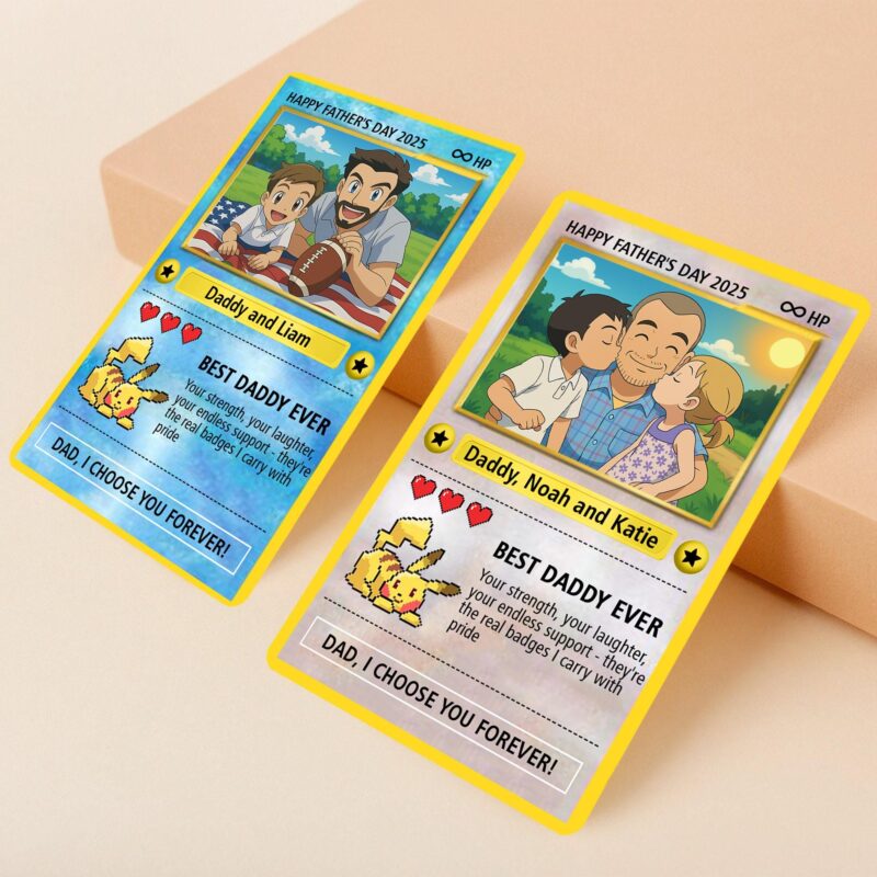 il_fullxfull.6896096771_pj8a Best Dad Ever New Dad Personalized Anime Father's Day Hologram Wallet Card