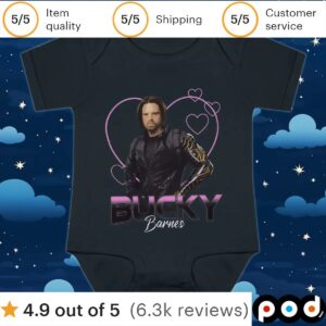Marvel Thunderbolts Bucky Barnes Hearts T Shirt