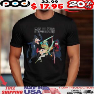 May The Ferb Be With You Disney Phineas & Ferb x Star Wars Characters Group Portrait Shirt