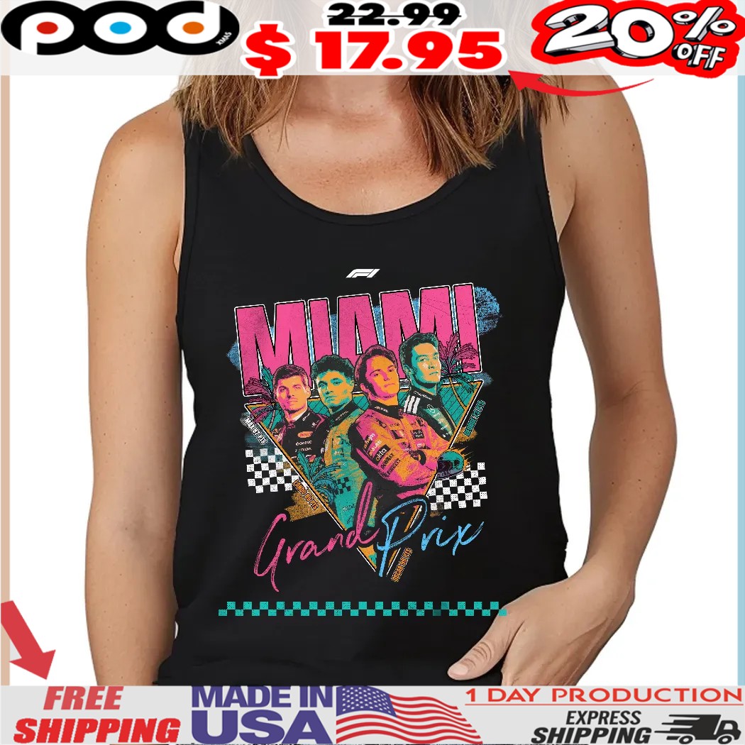 Miami Grand Prix pastel palm trees vintage shirt