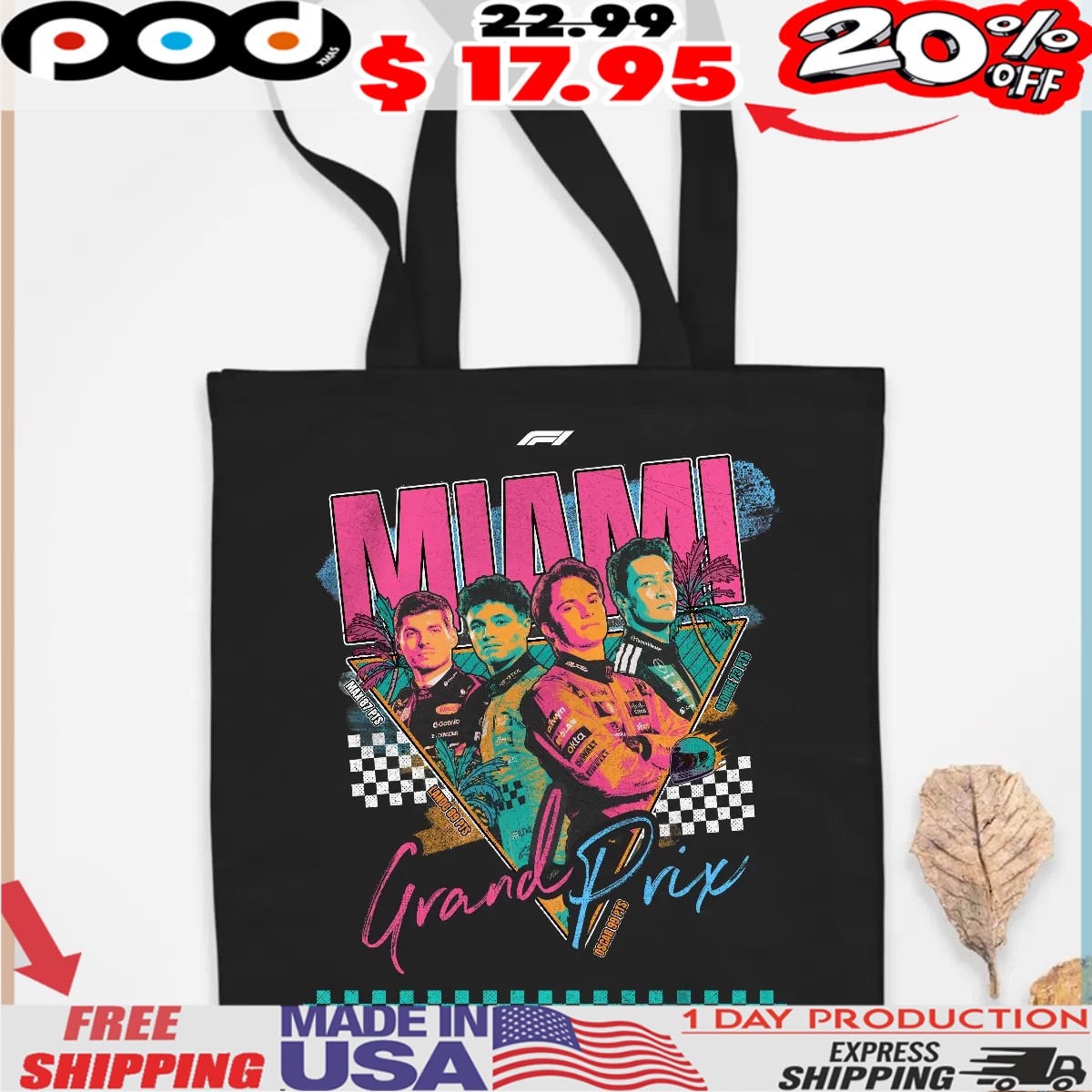 Miami Grand Prix pastel palm trees vintage shirt