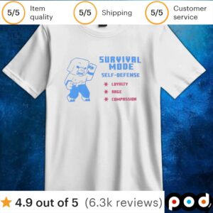 Minecraft Survival Mode Self Defense Loyalty Rage Compassion T Shirt