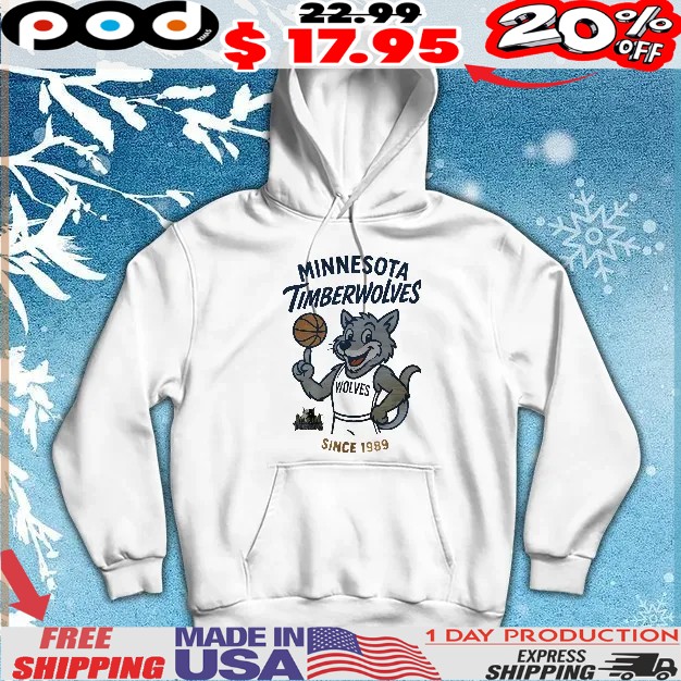 Minnesota Timberwolves Crunch Mascot Since 1989 Wolves NBA Basketball T Shirt