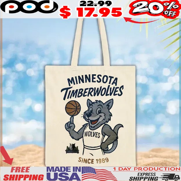 Minnesota Timberwolves Crunch Mascot Since 1989 Wolves NBA Basketball T Shirt