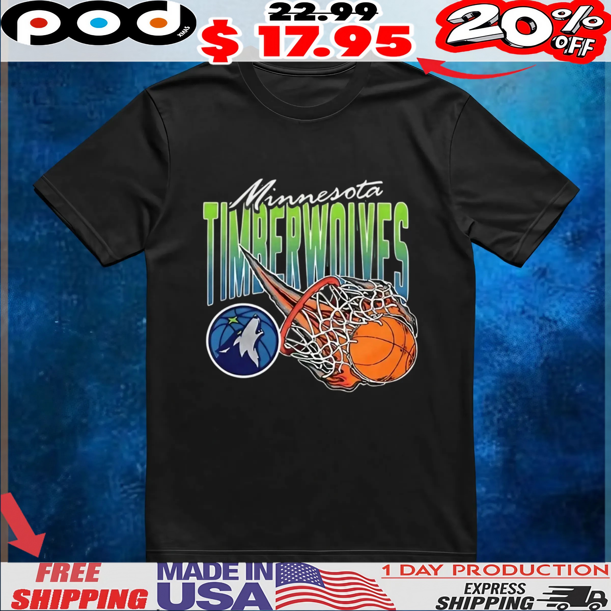 Minnesota Timberwolves on fire logo t shirt Minnesota Timberwolves on fire logo t shirt
