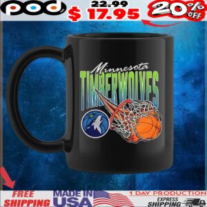 Minnesota Timberwolves on fire logo t shirt