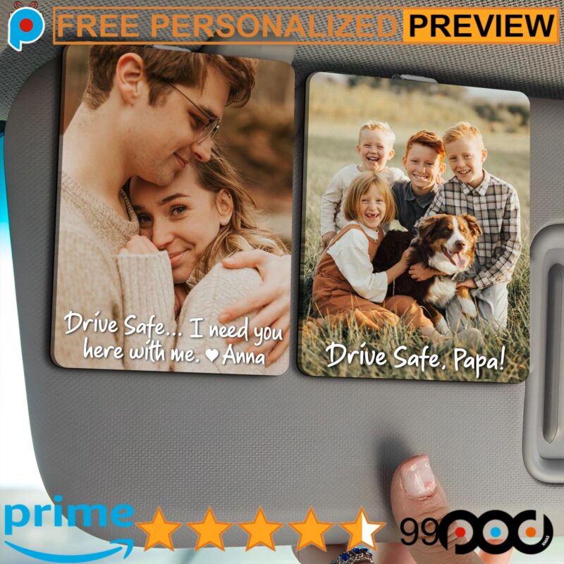 Personalized Father's Day Gift Drive Safe Photo Car Visor Clip