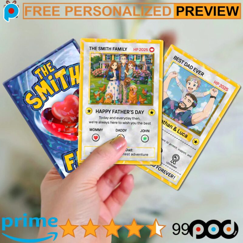 Free Personalized Father's Day Pok Mon Photo Anime Hologram Card Free Personalized Father's Day Pok Mon Photo Anime Hologram Card