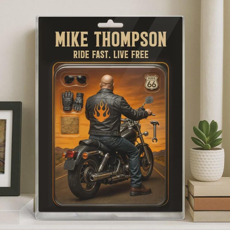 Biker Dad & Grandpa Personalized Motorcycle Dad Acrylic Block Plaque
