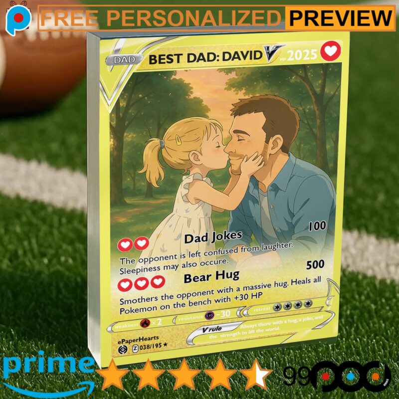 Personalized Father's Day Pokemon Card Anime Free Photo Acrylic Block Plaque Personalized Father's Day Pokemon Card Anime Free Photo Acrylic Block Plaque
