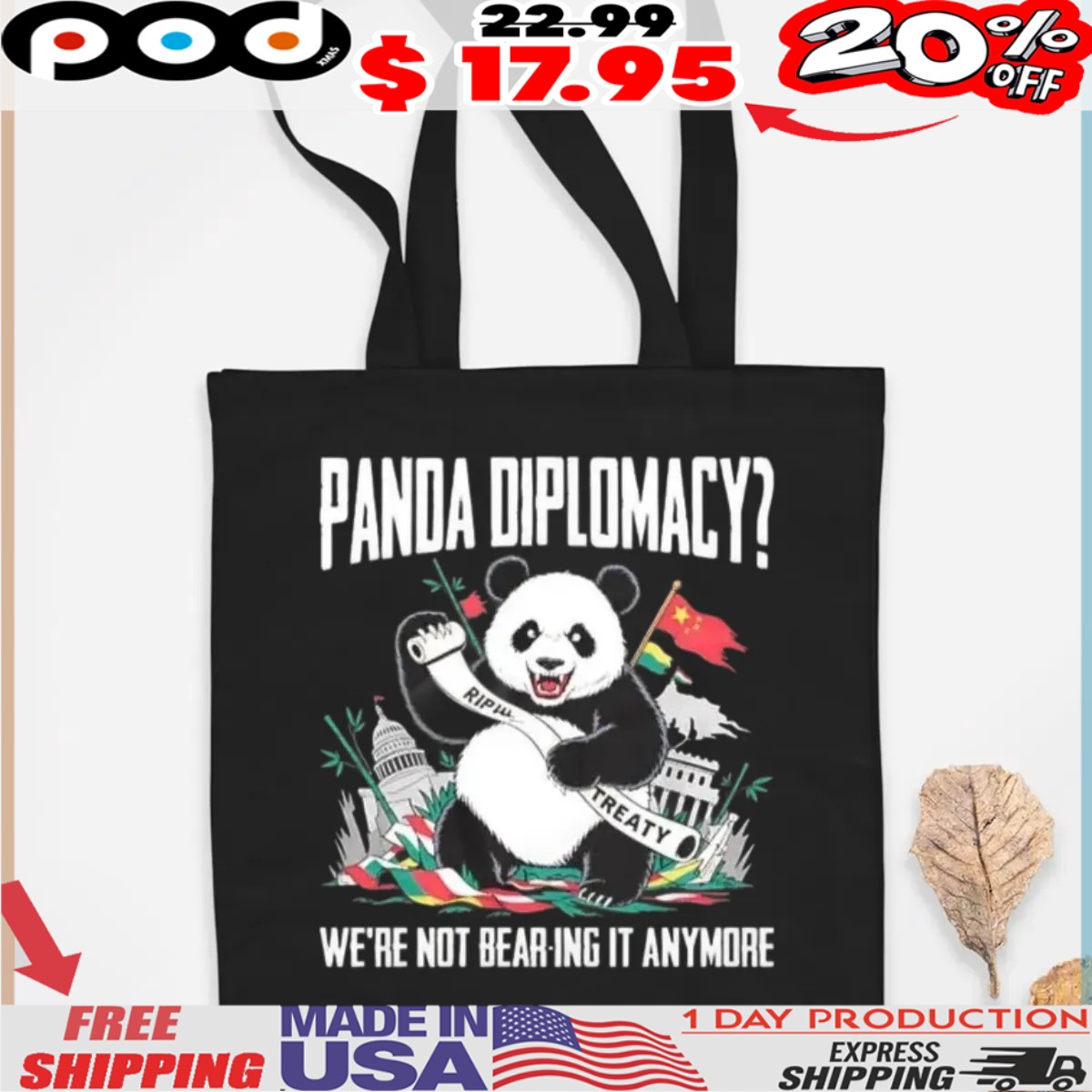 Panda diplomacy we’re not bearing it anymore rip treaty shirt