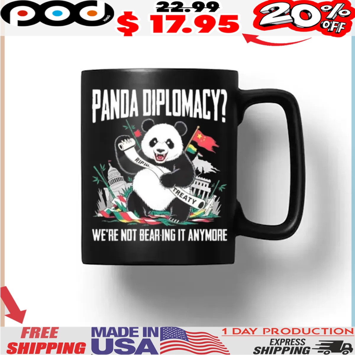 Panda diplomacy we’re not bearing it anymore rip treaty shirt