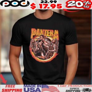 Pantera Band Portrait Flames Shirt