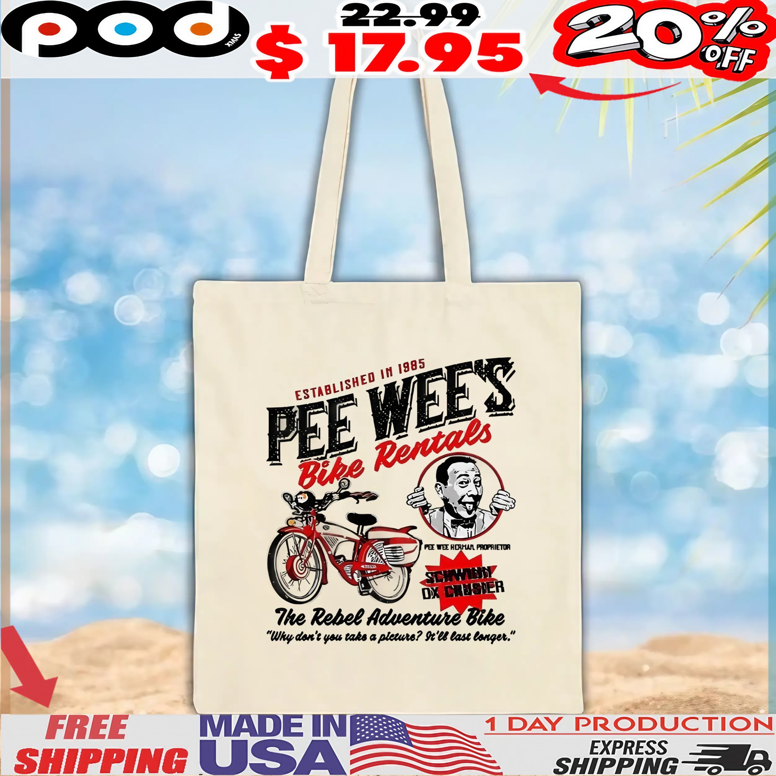 Pee Wee Herman Bike Rentals The Rebel Adventure Bike t shirt Pee Wee Herman Bike Rentals The Rebel Adventure Bike t shirt