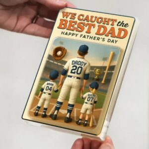 Personalize We Caught The Best Dad Happy Fathers Day Gift Acrylic Block Plaque