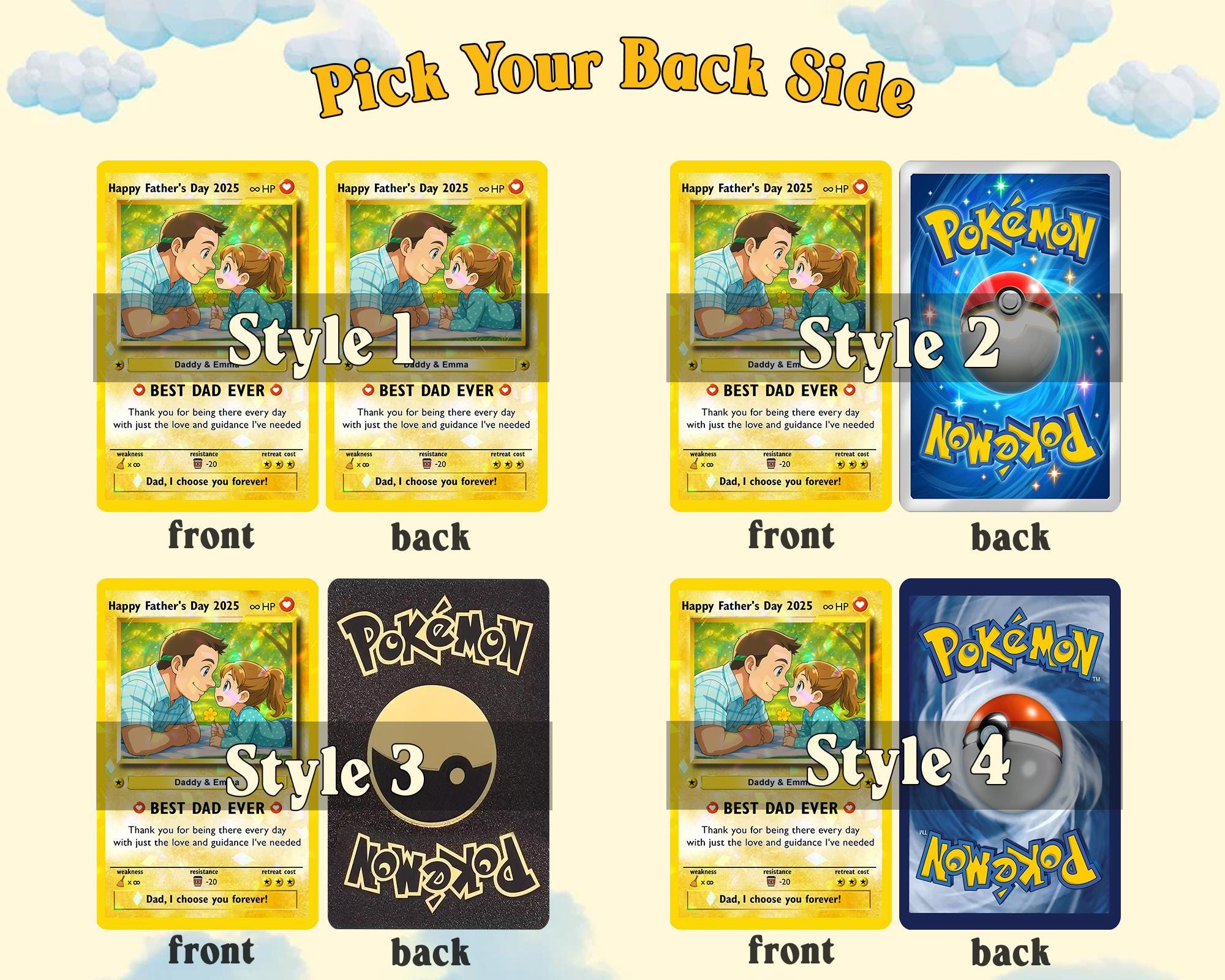 Personalized Father's Day Best Dad Ever Custom Photo Anime Art Card Wallet Card (4) Personalized Father's Day Best Dad Ever Custom Photo Anime Art Hologram Wallet Card