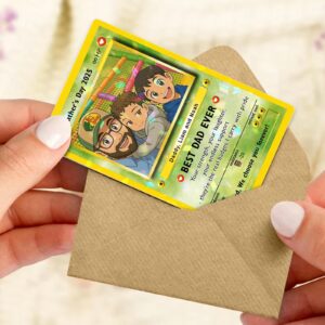 Personalized Father's Day Best Dad Ever Custom Photo Anime Art Hologram Wallet Card