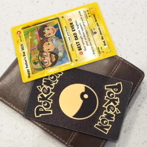 Personalized Father's Day Best Dad Ever Custom Photo Anime Art Hologram Wallet Card