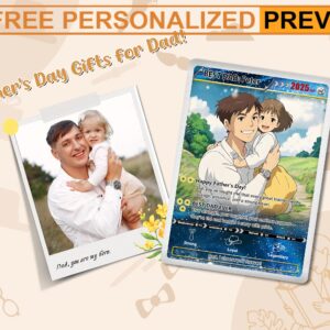 Personalized Anime Photo Gamer Dad Gift Free Custom Father's Day Pokémon Inspired Keepsake Card
