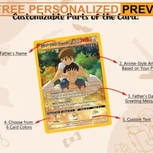 Personalized Anime Photo Gamer Dad Gift Free Custom Father's Day Pokémon Inspired Keepsake Card