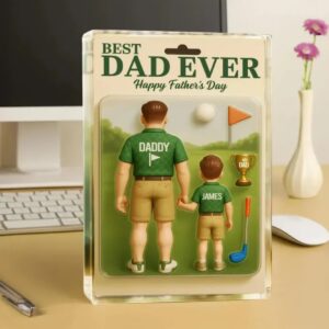 Personalized Dad Dad And Kids Name Best Dad Ever Happy Father's Day Acrylic Plaque