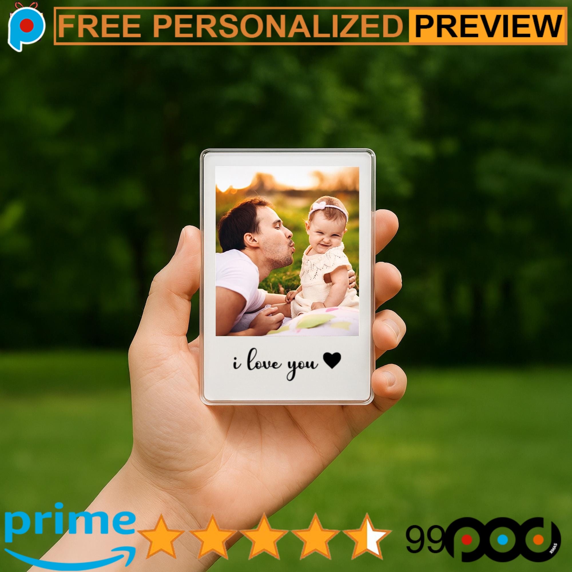 Personalized Drive Safe Reminder Father's Day Photo Car Visor Clip
