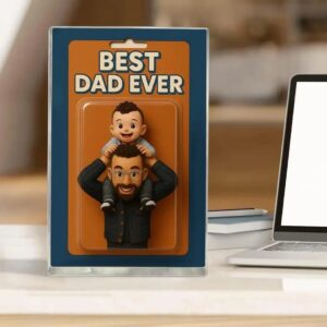 Personalized Father's Day Gift Dad And Kids Action Figure Acrylic Block