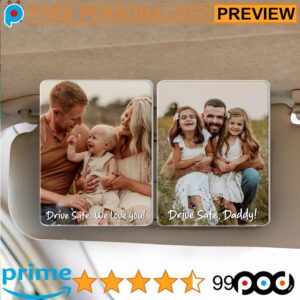 Personalized Father's Day Gift Drive Safe Photo Car Visor Clip