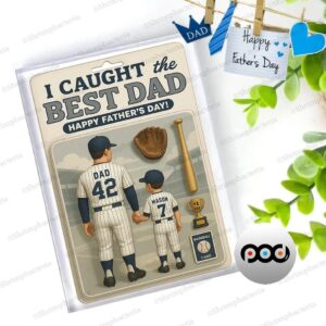 Personalized Father's Day I Caught the Best Dad Baseball Custom Figure Acrylic Block Plaque
