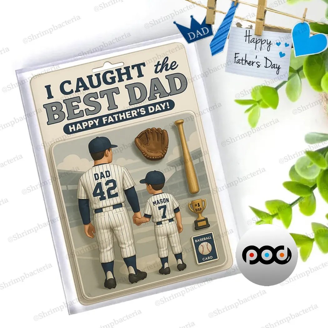 Personalized Father's Day I Caught the Best Dad Baseball Custom Figure Acrylic Block Plaque