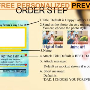 Personalized Father's Day Pokemon Anime PokeDad Metal and Hologram Wallet Card