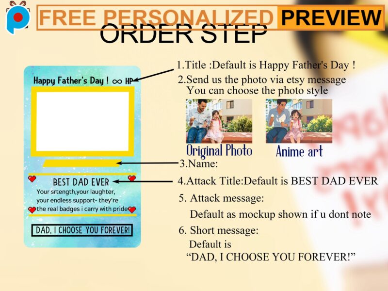 Personalized Father's Day Pokemon Anime PokeDad Metal and Hologram Wallet Card Personalized Father's Day Pokemon Anime PokeDad Metal and Hologram Wallet Card