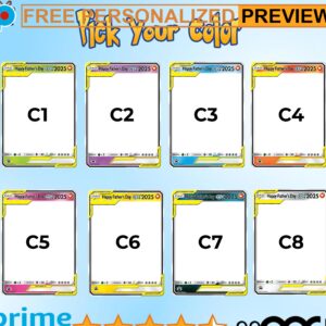 Personalized Father's Day Pokemon Best Dad Hologram Wallet Card