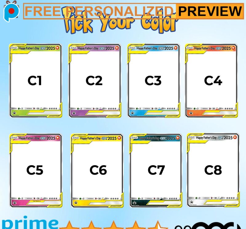 Personalized Father's Day Pokemon Best Dad Hologram Wallet Card Personalized Father's Day Pokemon Best Dad Hologram Wallet Card