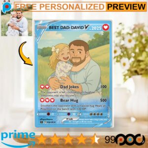Personalized Father's Day Pokemon Card Anime Free Photo Acrylic Block Plaque
