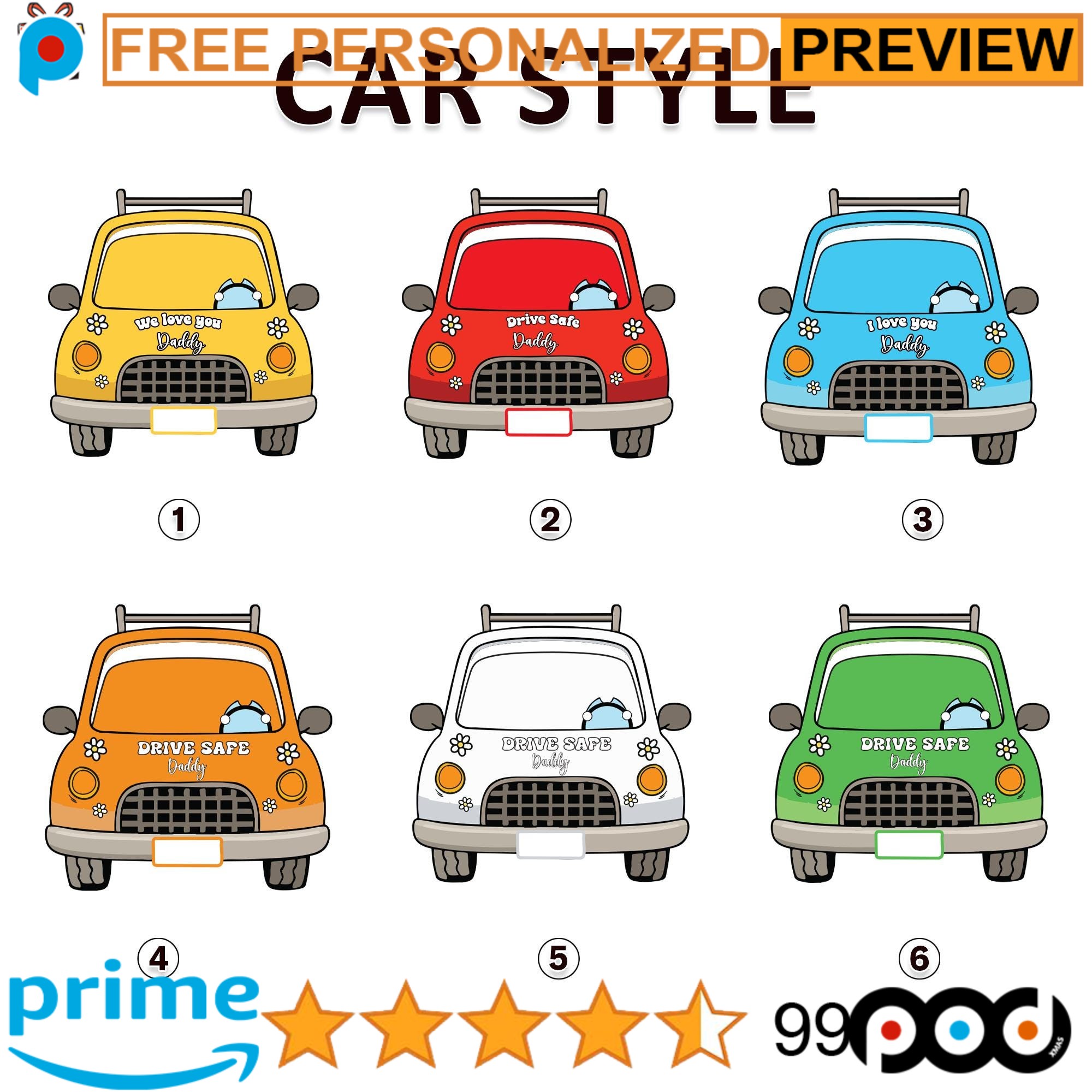 Personalized Photo Face Baby Drive Safe Daddy Father's Day Car Visor Clip