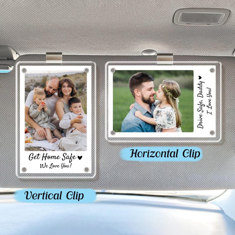 Father's Day Gift Personalized PHOTO INCLUDED Dad Car Visor Clip
