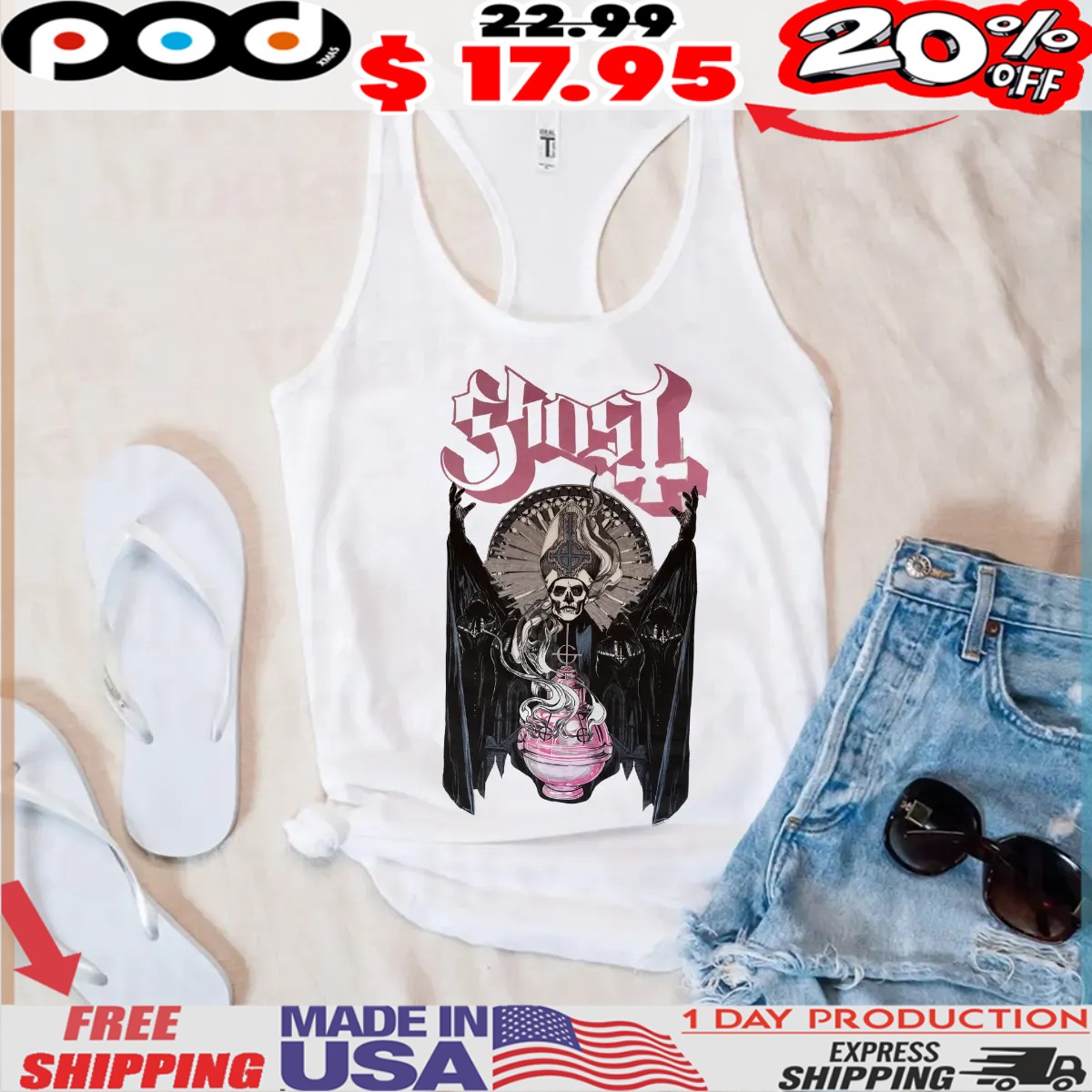 Pink Gothic Ghost Metal Skull Shirt Pink Gothic Ghost Metal Skull Shirt