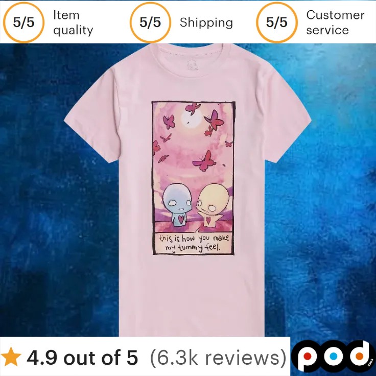 Pon And Zi Butterflies This Is How You Make My Tummy Feel T Shirt