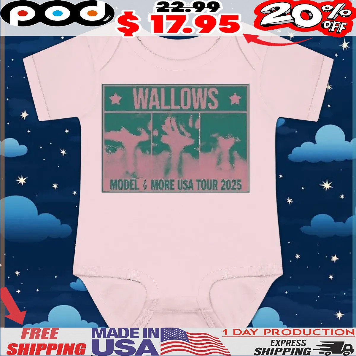 Wallows Info Wallows Model and More Usa Tour 2025 T shirt