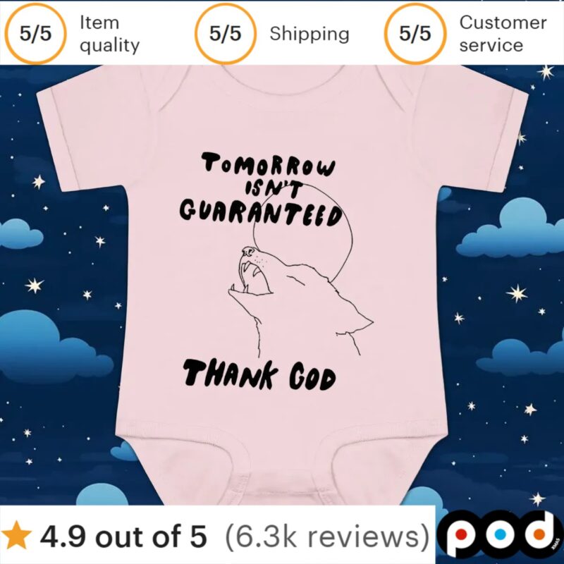 Wolf Tomorrow isn’t guaranteed thank God t shirt
