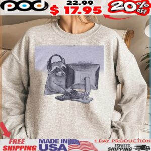 Raccoon Gaming Computer Shirt