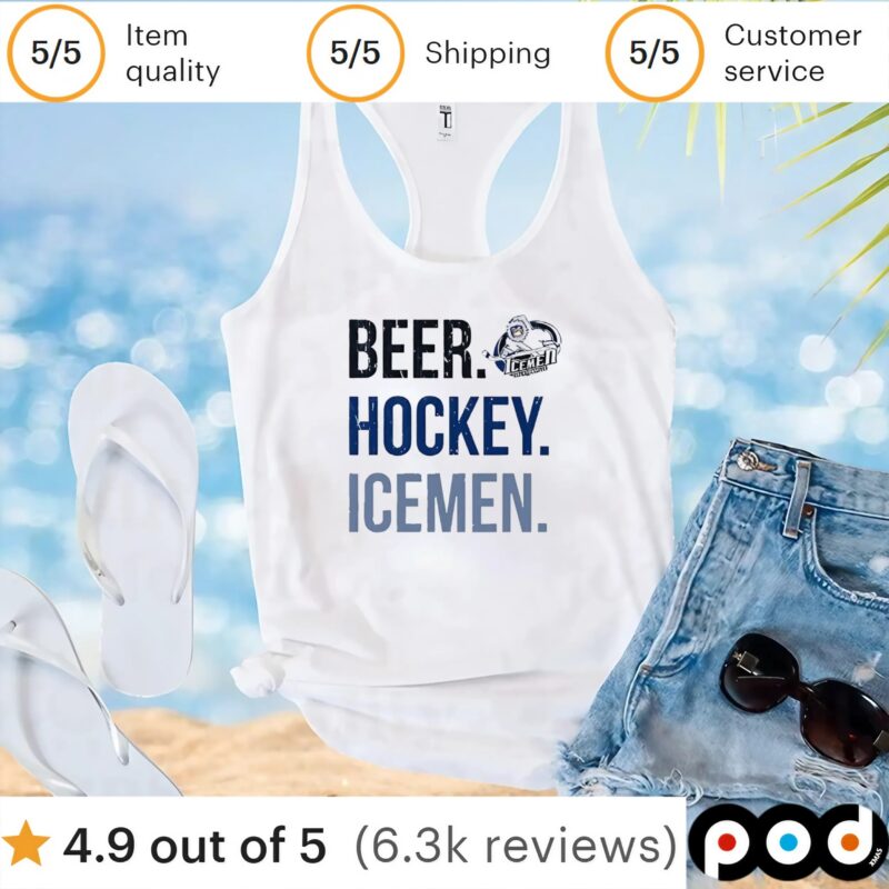 Jacksonville Icemen beer hockey icemen logo t shirt