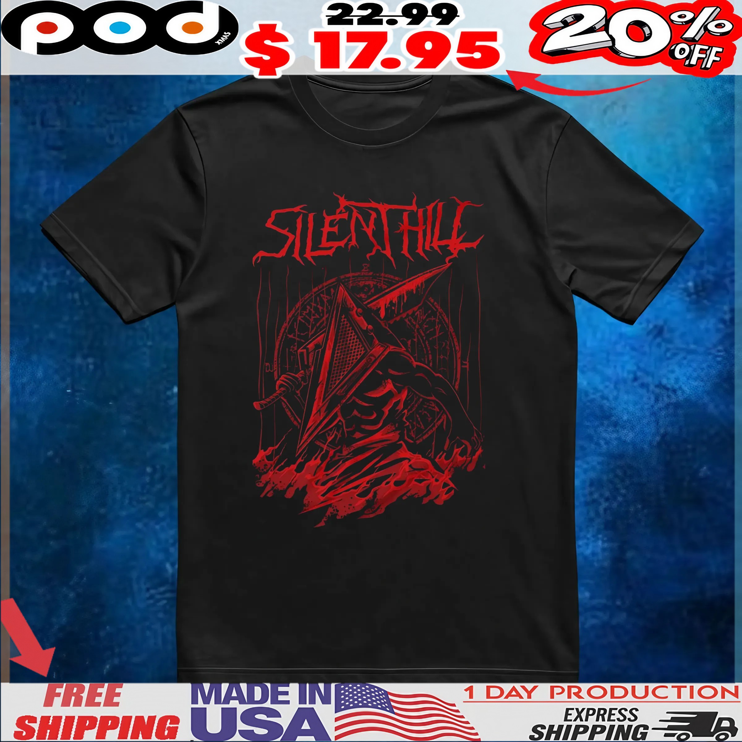 Silent Hill Red Thing Metal T Shirt Silent Hill Red Thing Metal T Shirt