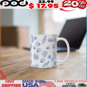 Slightly Subtle Coastal Shells Seashell Ocean Themed Ceramic Mug