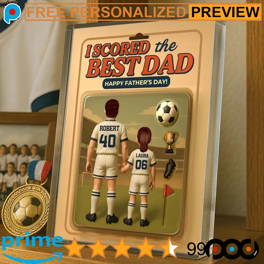 Soccer Dad I Scored The Best Dad Soccer Personalized Father's Day Acrylic Block Plaque Soccer Dad I Scored The Best Dad Soccer Personalized Father's Day Acrylic Block Plaque