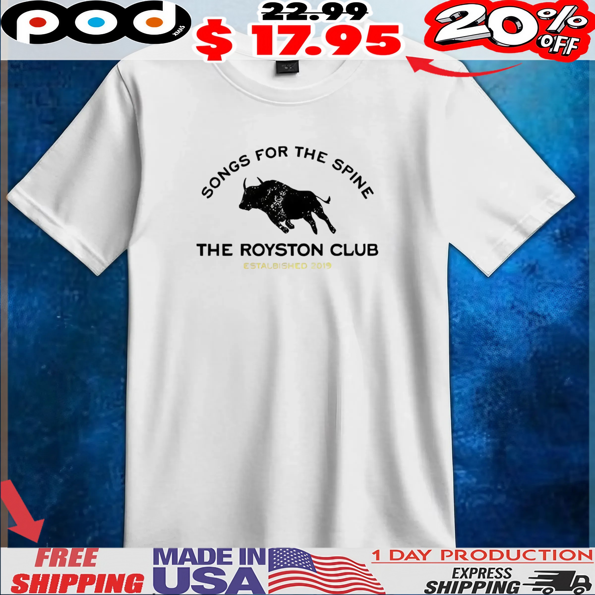 Songs for the spine the royston club 2019 t shirt Songs for the spine the royston club 2019 t shirt